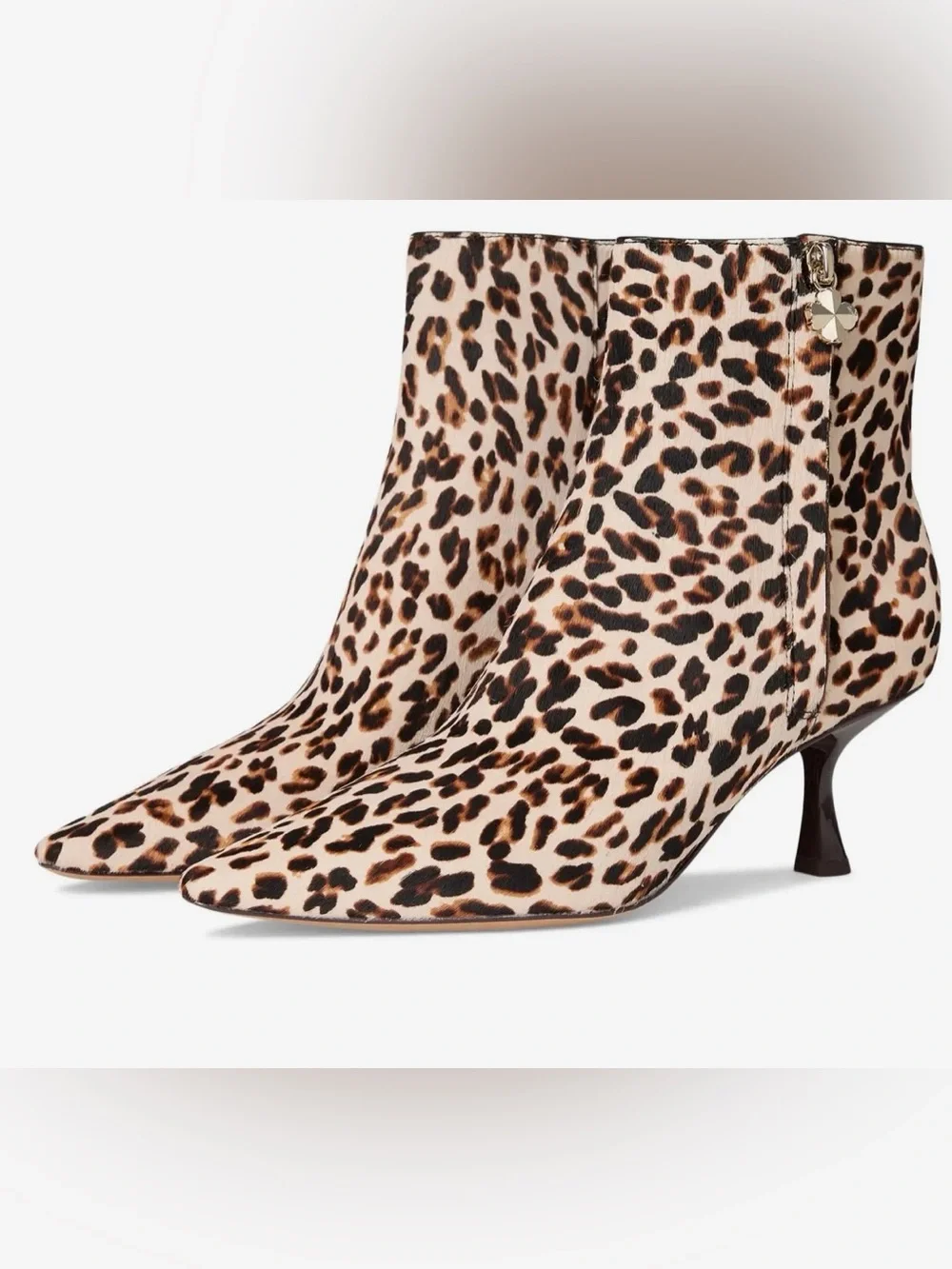 NWT- Kate Spade ‘Adele Downtown Leopard’ Calf-Hair Kitten Heel Ankle Bootie